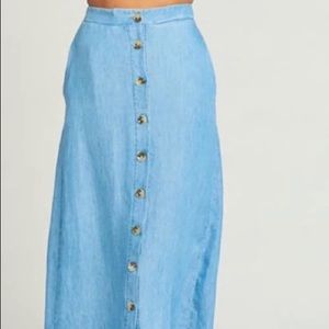 Show Me Your Mumu Sharon Chambray Skirt Small NWT